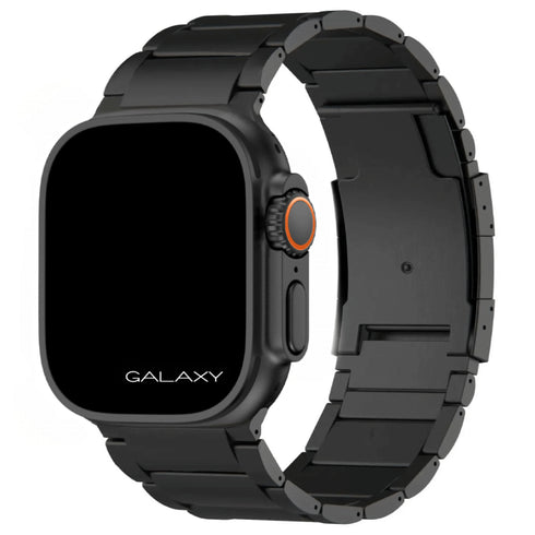 Premium Titan Armband Galaxy mit Sicherheitsschließe für alle Apple Watch Serien